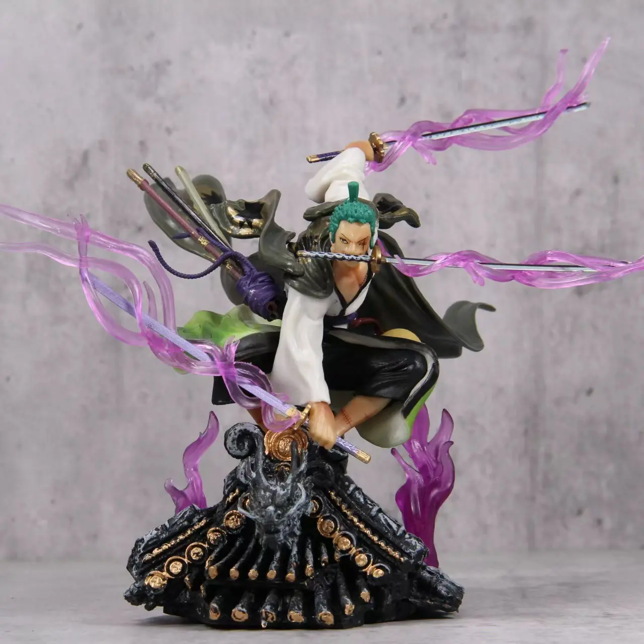 Anime Figurine Small Size Roof Luffy Kimono Three Sword Style Handmade Model Decorative Piece, Collectible Anime Merchandise, Character Figurine, Collectible For Fans