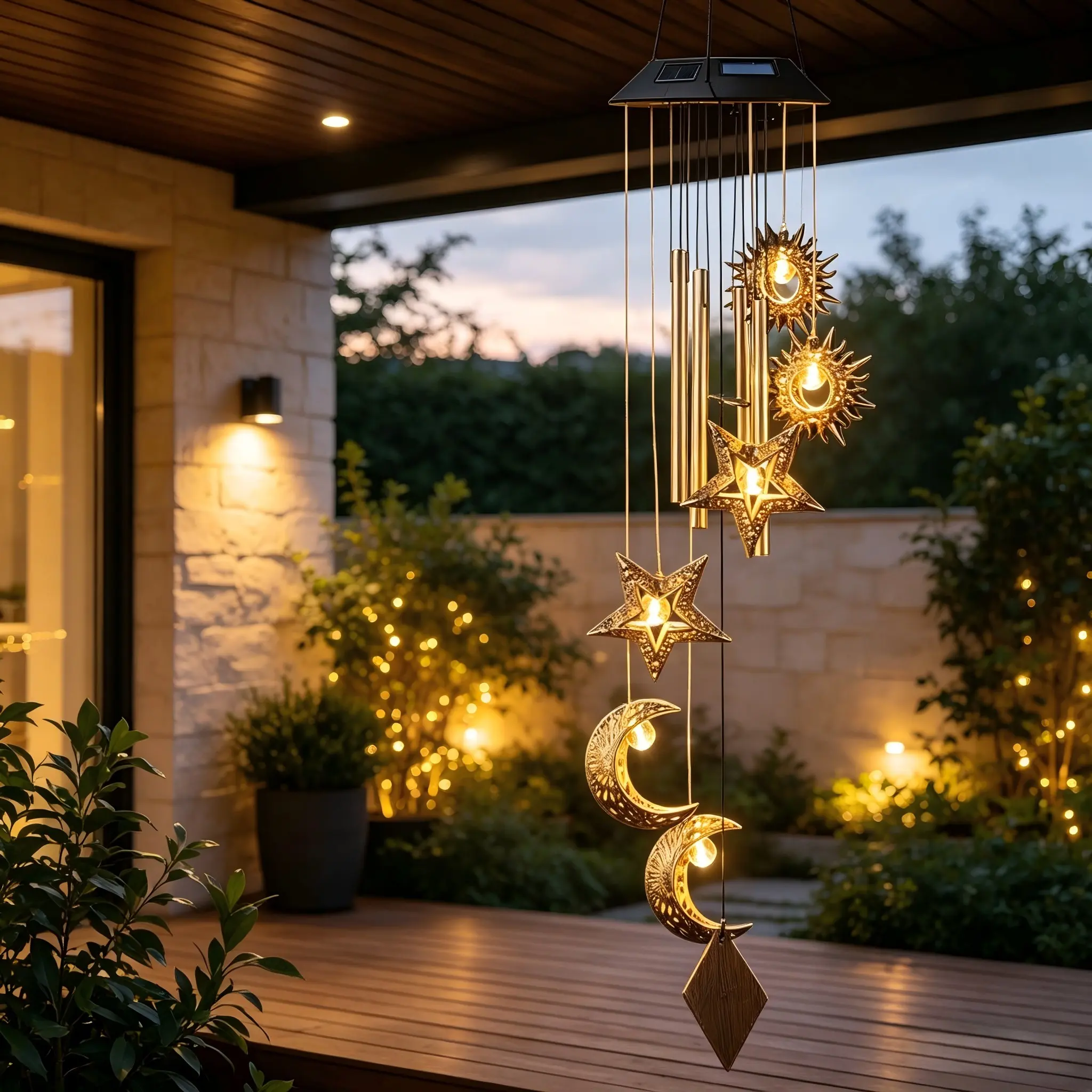 Solar Wind Chime Hanging Light, Garden Decor, Outdoor Camping Lamp, Waterproof, Daytime Charging, Nighttime Glow, Perfect for Gardens, Yards, Parties, Solar Wind Chimes for Outside