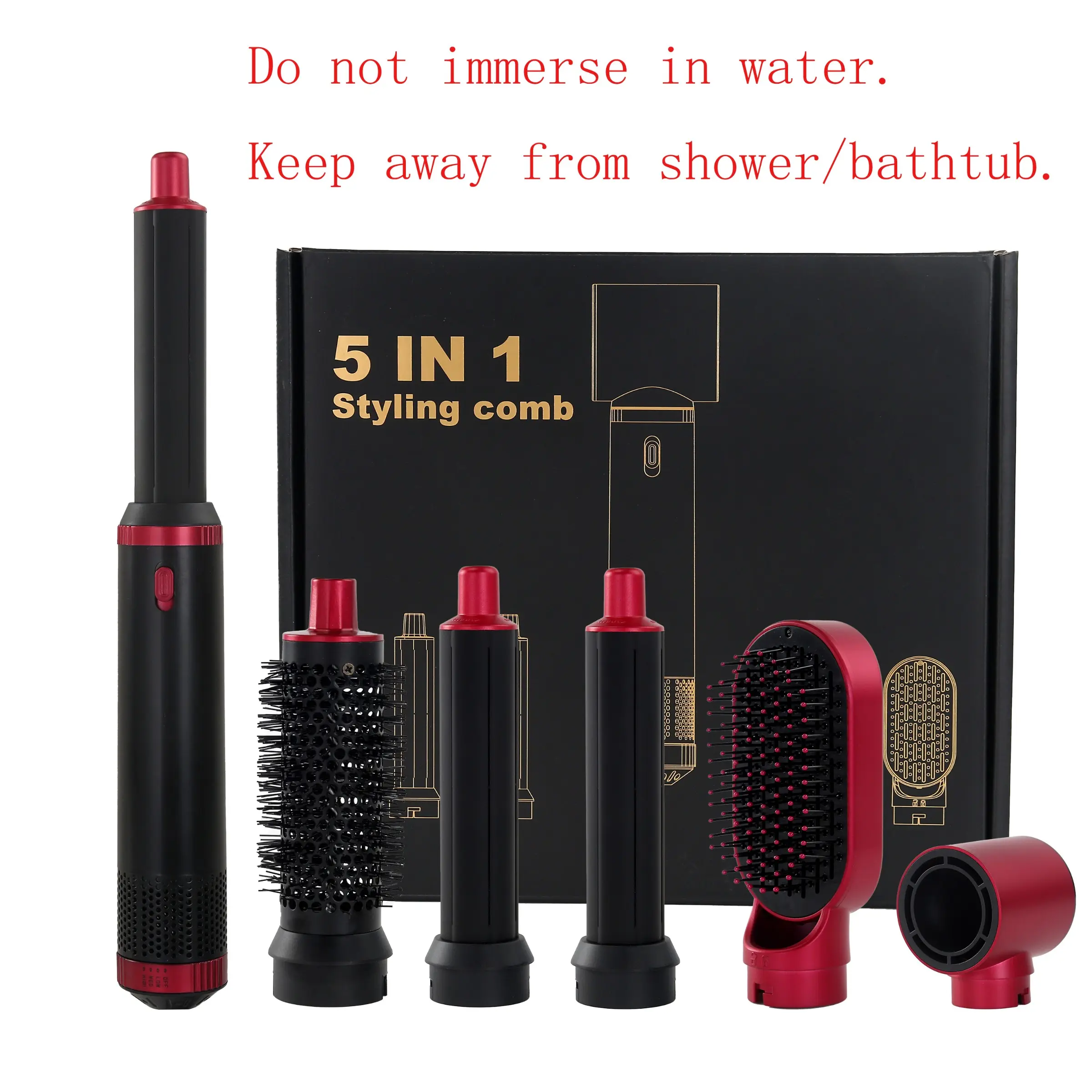 5 in 1 Hot Air Brush, Multifunctional Hair Styling Tool, Blow Dryer, Curling, Straightening Comb, Versatile Hair Care Device