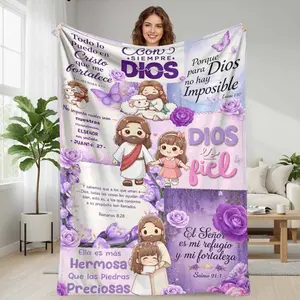 Inspirational Jesus Flannel Blanket  Religious Faith Scripture Print  UltraSoft Breathable Lightweight Material  Perfect for Living Room Couch Sofa Decor  Warm Bedding Throw for Prayer Worship Meditation  Meaningful Spiritual Gift for Housewarming Anniver