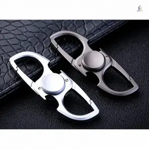 Multifunctional Spinner Keychain Bottle Opener for Car Keys, Rotatable Stress Relief Fidget Toy Metal Clip, Portable Daily Accessory, Unique Small Gift for Holiday Party Present
