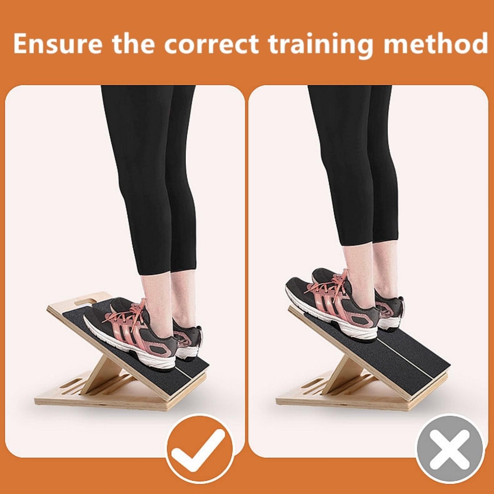 Homhut Adjustable Incline Wooden Slant Board Calf Stretcher Squat Wedge Ankle Heel Feet Leg Exercise Stretching Fitness Home Gym Equipment for Yoga Pilates Mobility Recovery