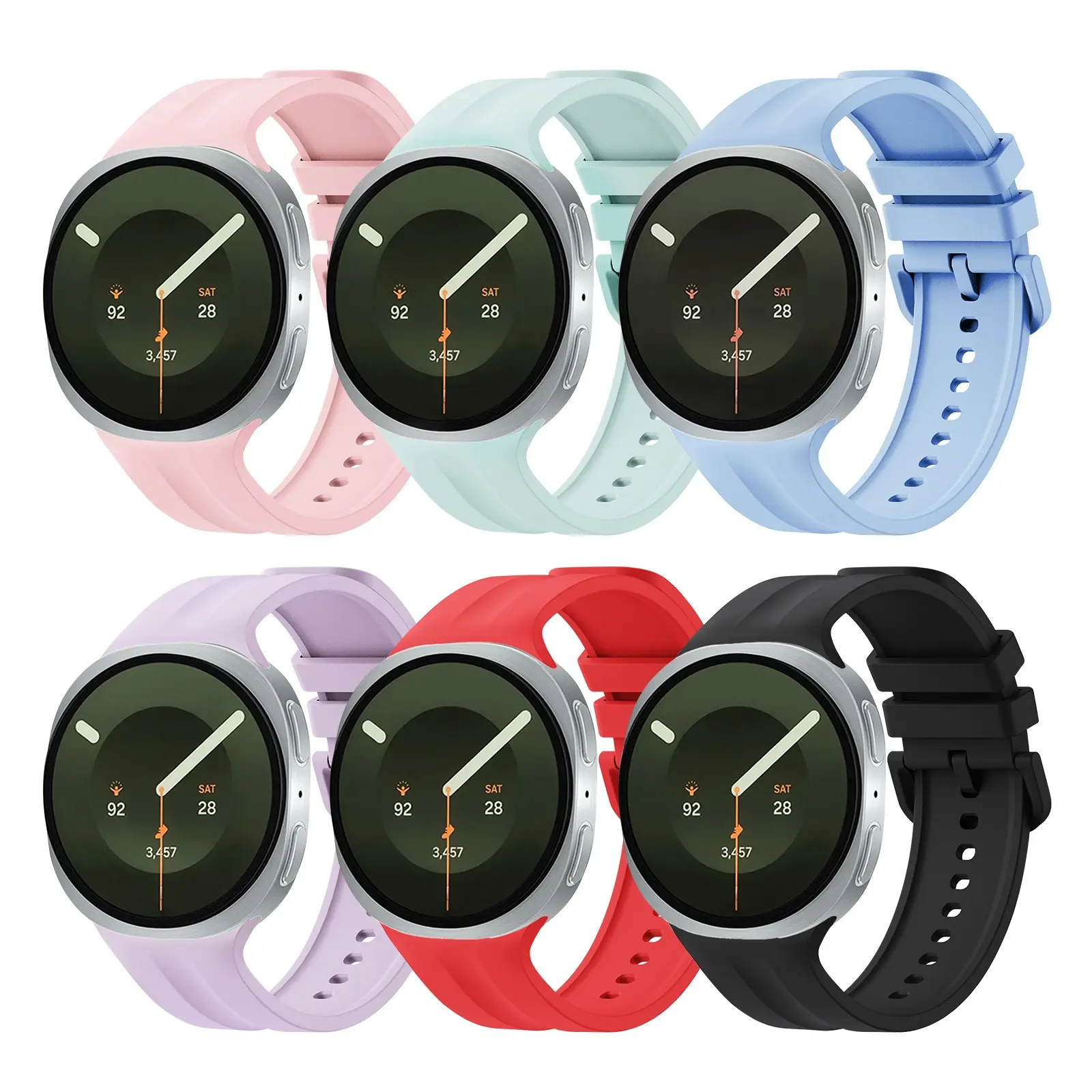 Bands for Samsung Galaxy Watch 9 40mm 44mm | No Gap Silicone Sport Bands Strap for Galaxy Watch 9 8 40mm 44mm Galaxy Watch 8 Classic 46mm Bands