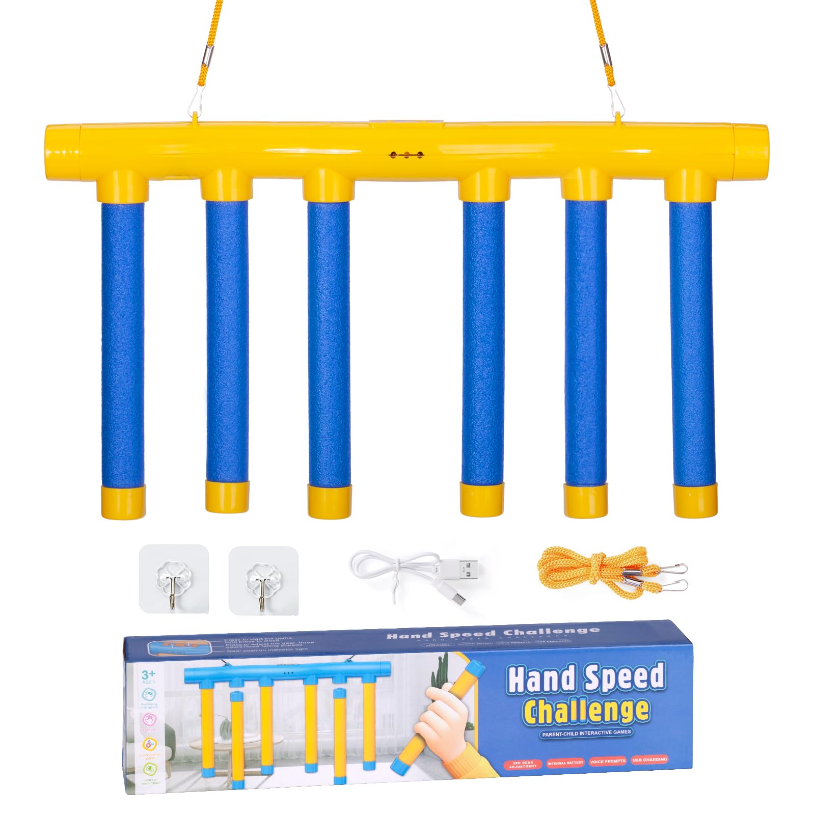 Hand-Eye Coordination Training Toy Set, Reflex Drop Sticks Challenge Game, Speed Challenge Toy for Adults, Family Fun Game, Unisex Model Xinghao Hm-02