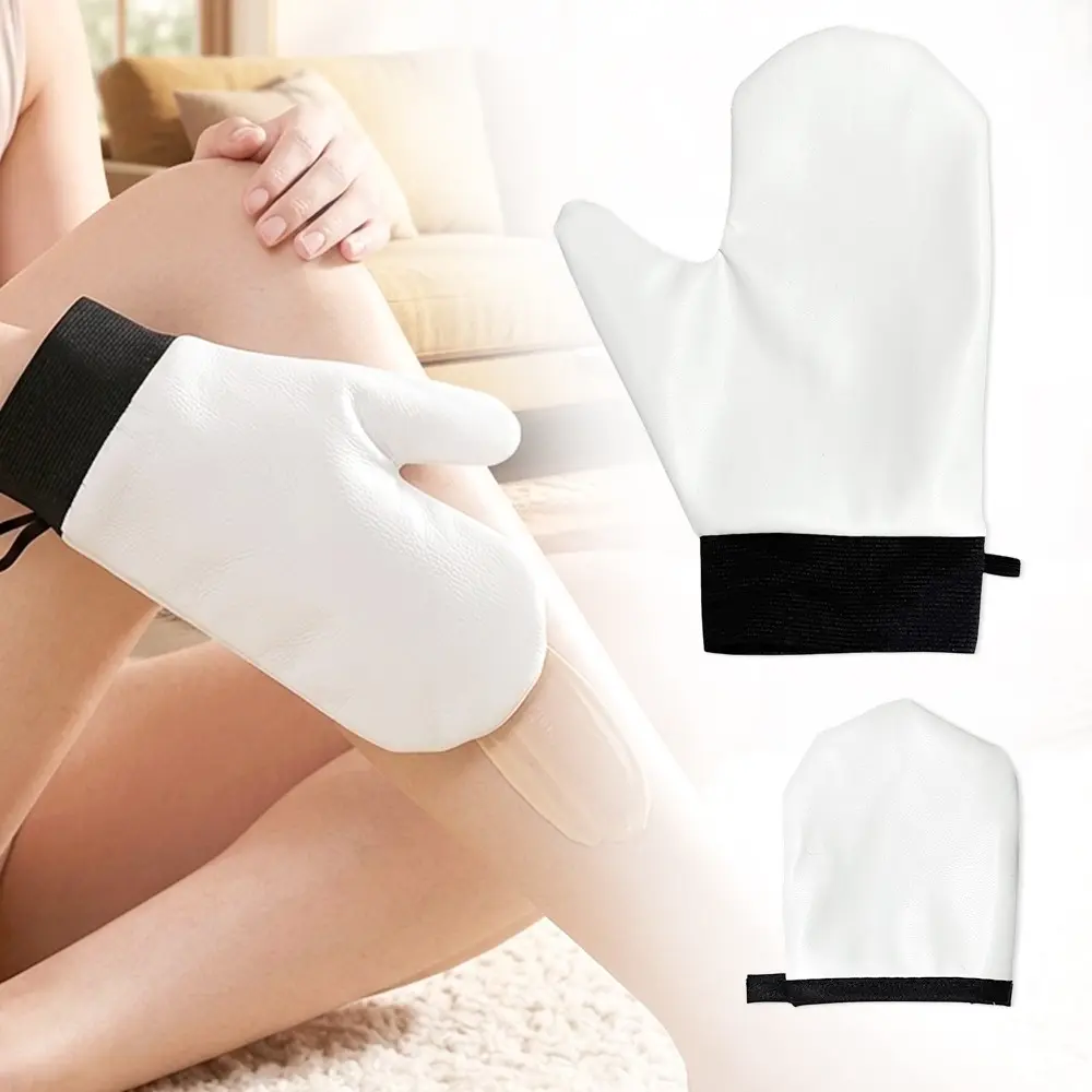 2pcs PU Leather Gloves For Body Lotion and Self-tanning Lotion Application, Body Cream Glove for Smooth Application, Body Lotion Applicator for Daily Skincare, Reusable Soft Glove for Cream Application, Non-Absorbent Lotion Gloves, Tanning Accessory