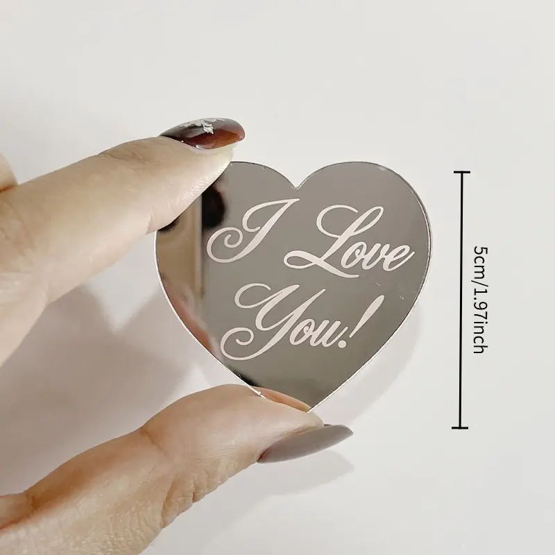 2 Piece Valentine's Day Paper Cup Cake Decorations, Heart Shaped Acrylic Cake Toppers, Romantic Gift for Couples, Perfect for Celebrations