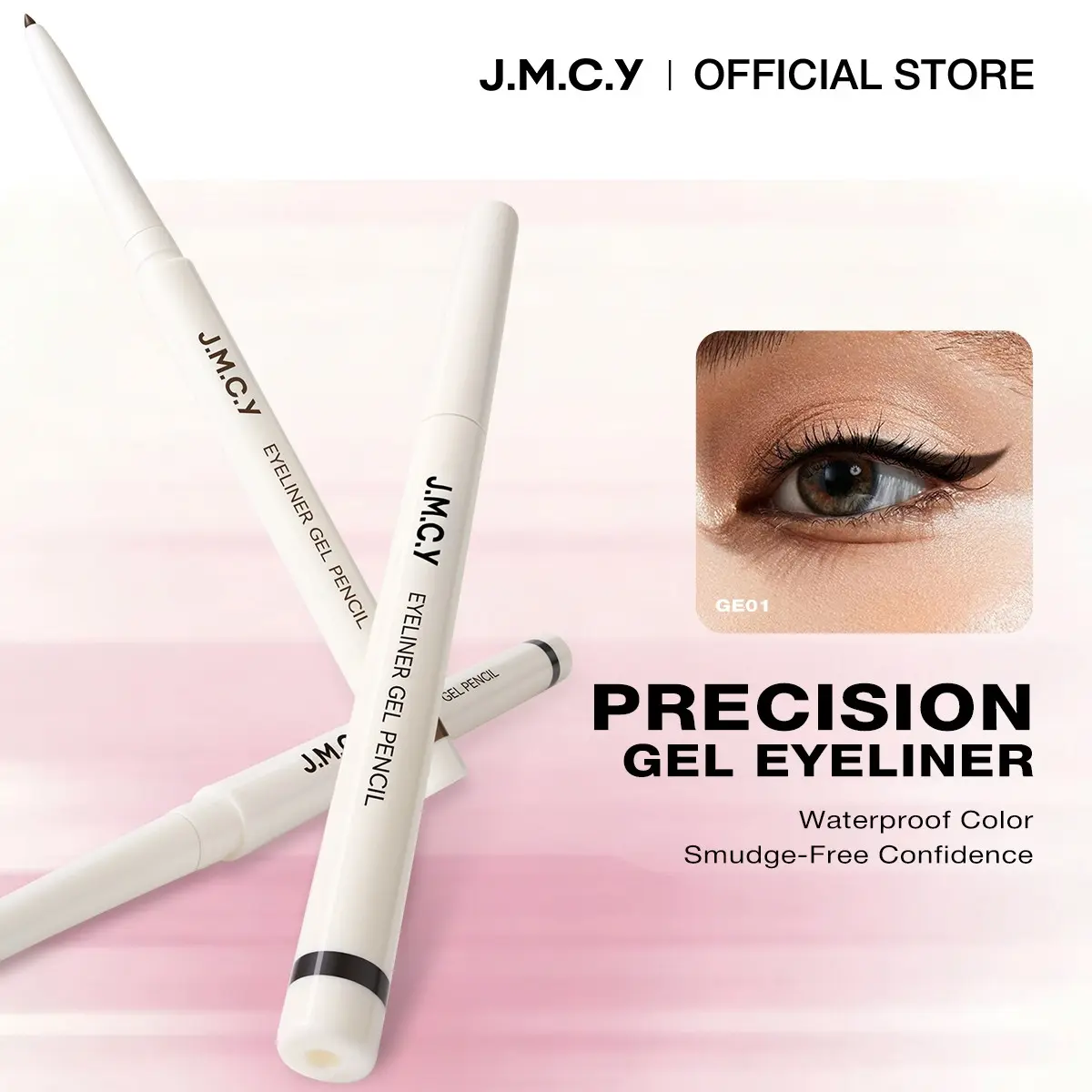 J.M.C.Y 2-Pack Smooth Gel Eyeliner Pencil, Smudge-Proof Makeup, Ideal for Beginners, Daily Use, Dates, Lower Lash Line Application