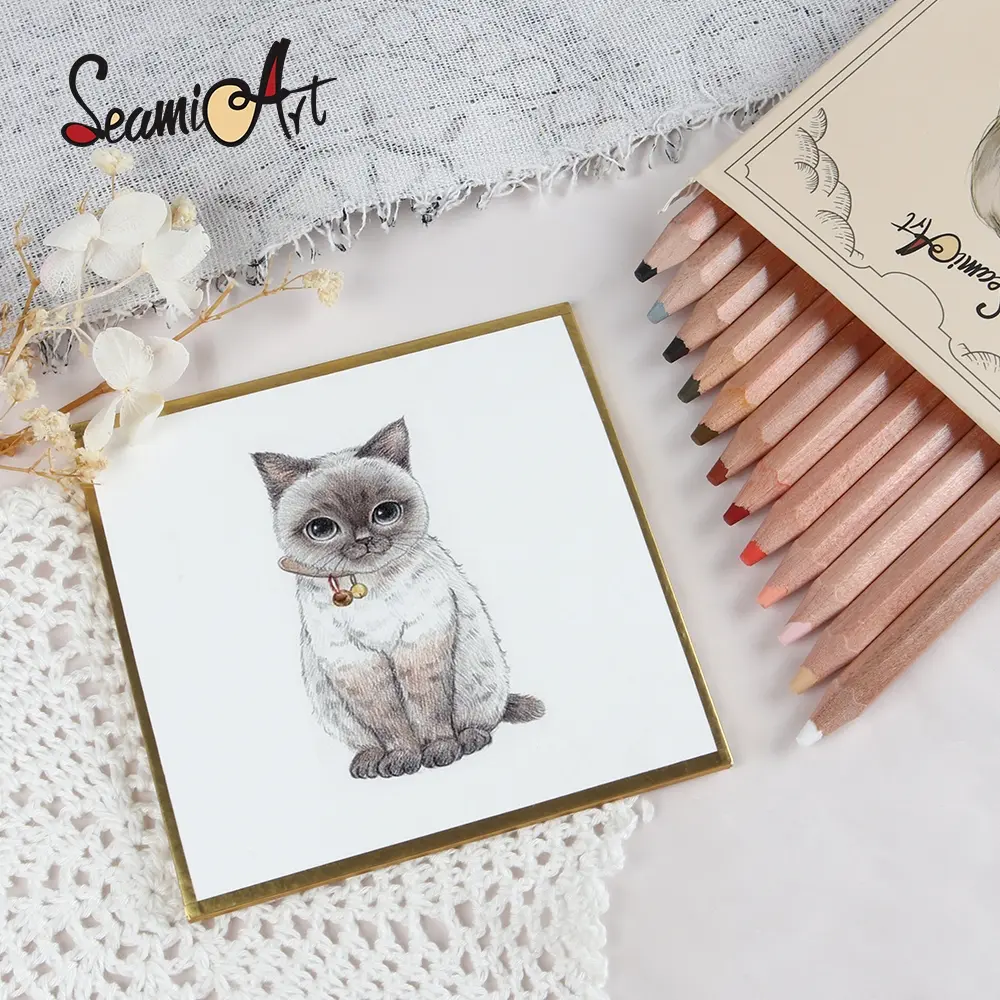 SeamiArt Colored Pencil Set — Highly Pigmented, Vibrant & Lightfast — for Beginners & Students — Back to School — Gift Idea