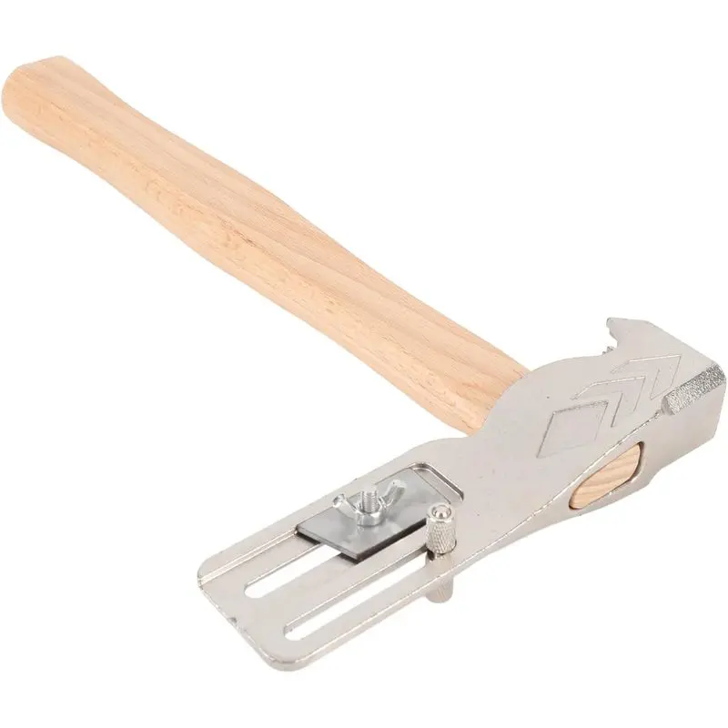 Electroplated Forged Steel Magnetic Roofing Hatchet, Multi-Function Roofing Hammer with Nail Claw, Cutter, Sliding Gauge & Ergonomic Wooden Grip, Tool for Shingle Repair, Construction (Sports & Outdoor Camping & Hiking Hiking Sticks Accessory)
