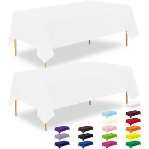 (2/ 6 Pack) Rectangular Tablecloths Plastic, 54×108”/54×72”, Dining Table Cloth, Rectangle Table Cover for Parties, Picnic, Camping and Outdoor, Disposable