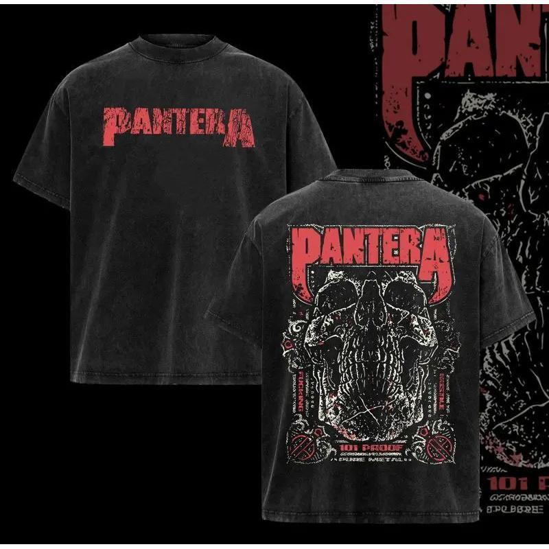 Pantera Graphic Tee – Vintage Proof Skull Band Shirt, Unisex Retro Rock Music Top, Oversized Cotton Streetwear Menswear for Casual, Concert, Party, and Music Fans
