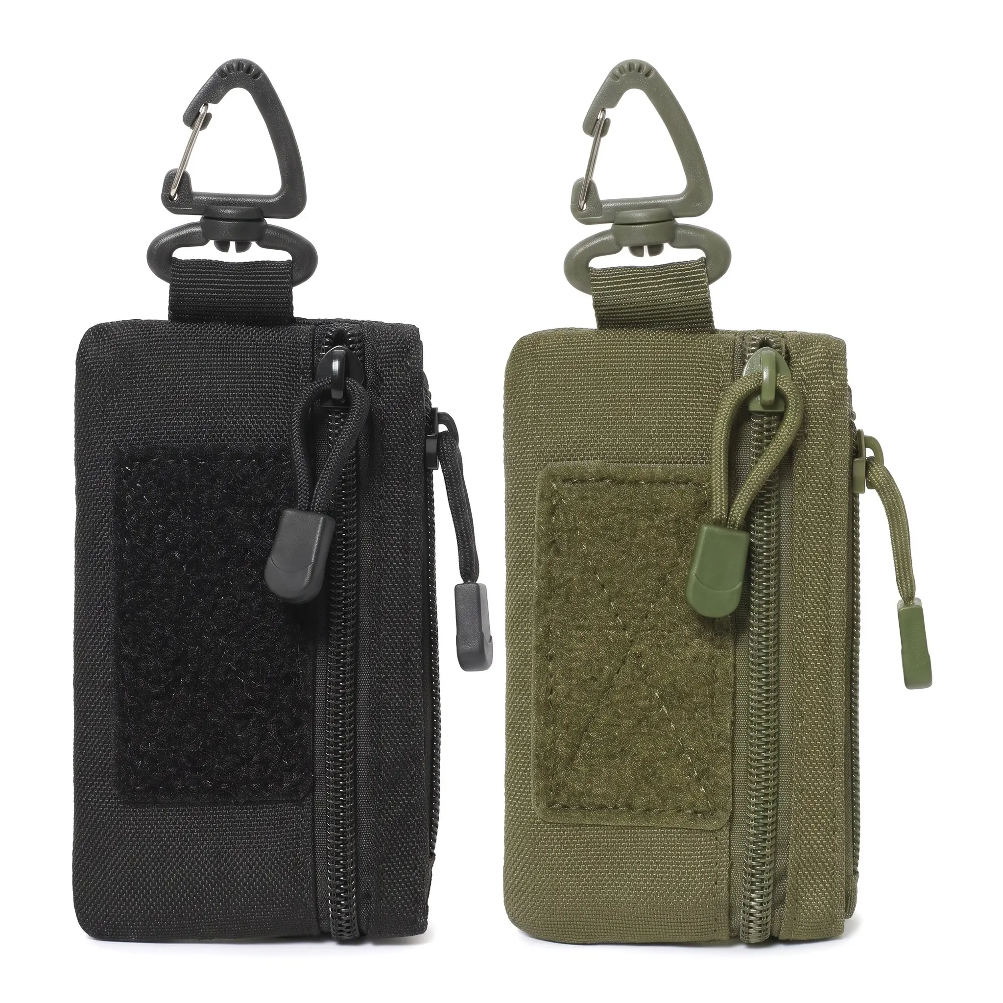 Unisex Ultra-Light Oxford Fabric Waist Pouch, Solid Plain, Zip Closure, Expandable Storage for Hiking, Casual Wear, Coins, Keys, Small Items