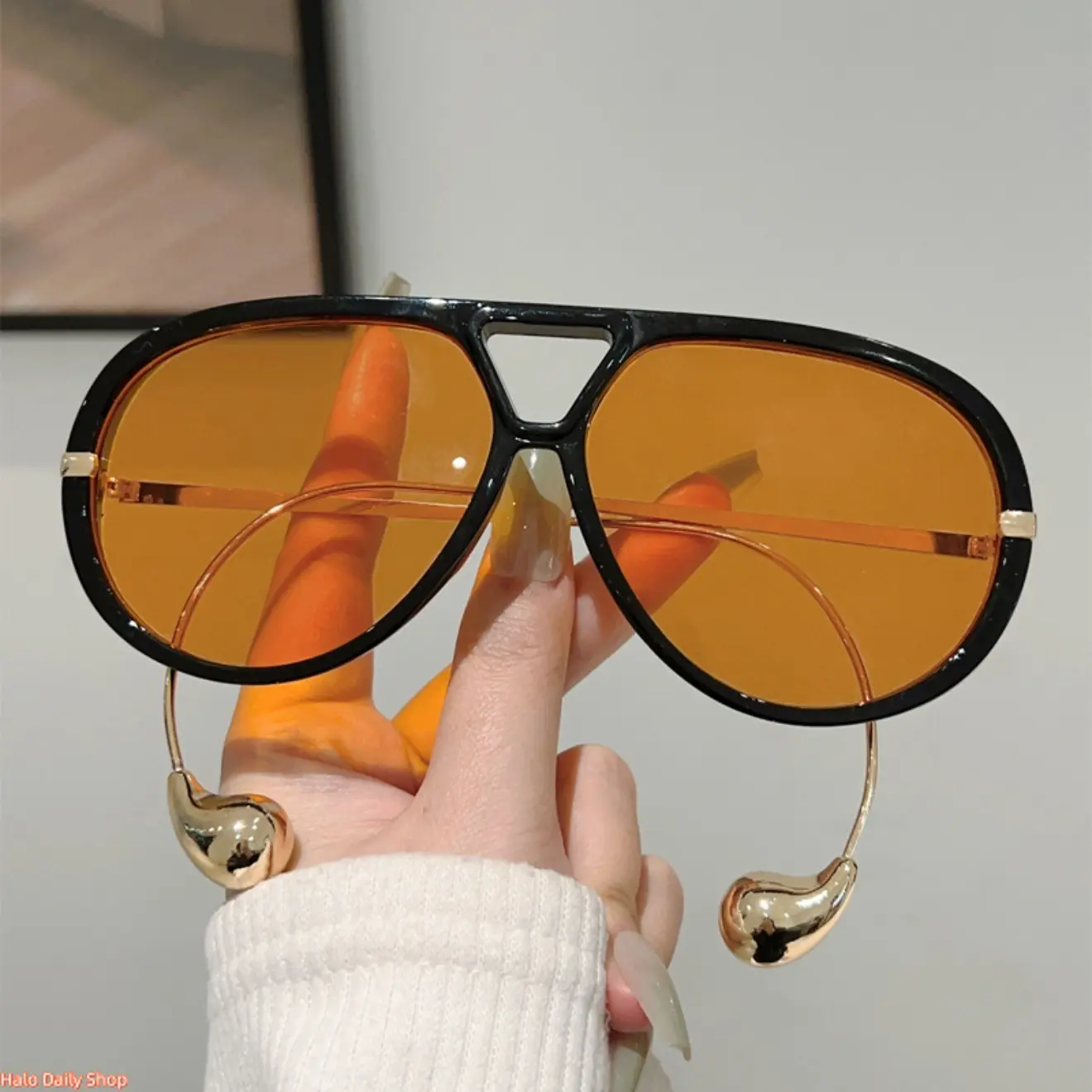 2026 New Double-Beam Fashion Sunglasses with Built-in Steel Beads, Personalized Frog Sunglasses, Unisex Sunglasses