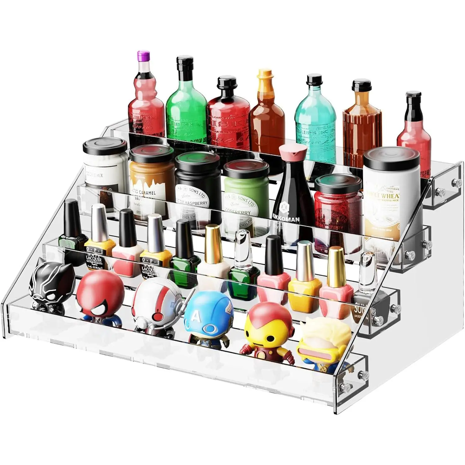 4-Tier Display Stand, Organizer, Storage Rack, Perfume, , Figure, Cupcake, Card Display Stand, 12.2"x8.38"x6.22"