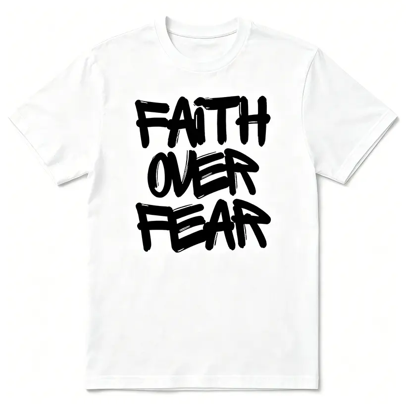 Faith Over Fear Top, Heavy Lifting Motivation Tee, Unisex Minimalist Slogan Tee, Daily Affirmation T-Shirt