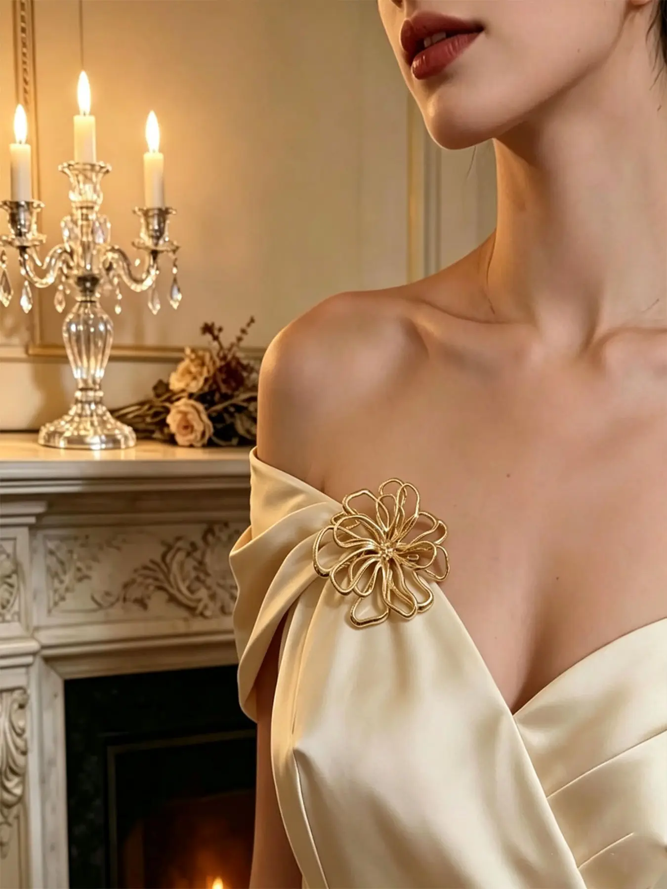 Elegant Hollow Out Flower Brooch, Trendy Fashion Accessory for Women, Perfect for Daily Wear, Parties, and Events, Floral Brooch, Lapel Brooch, Exquisite Brooch
