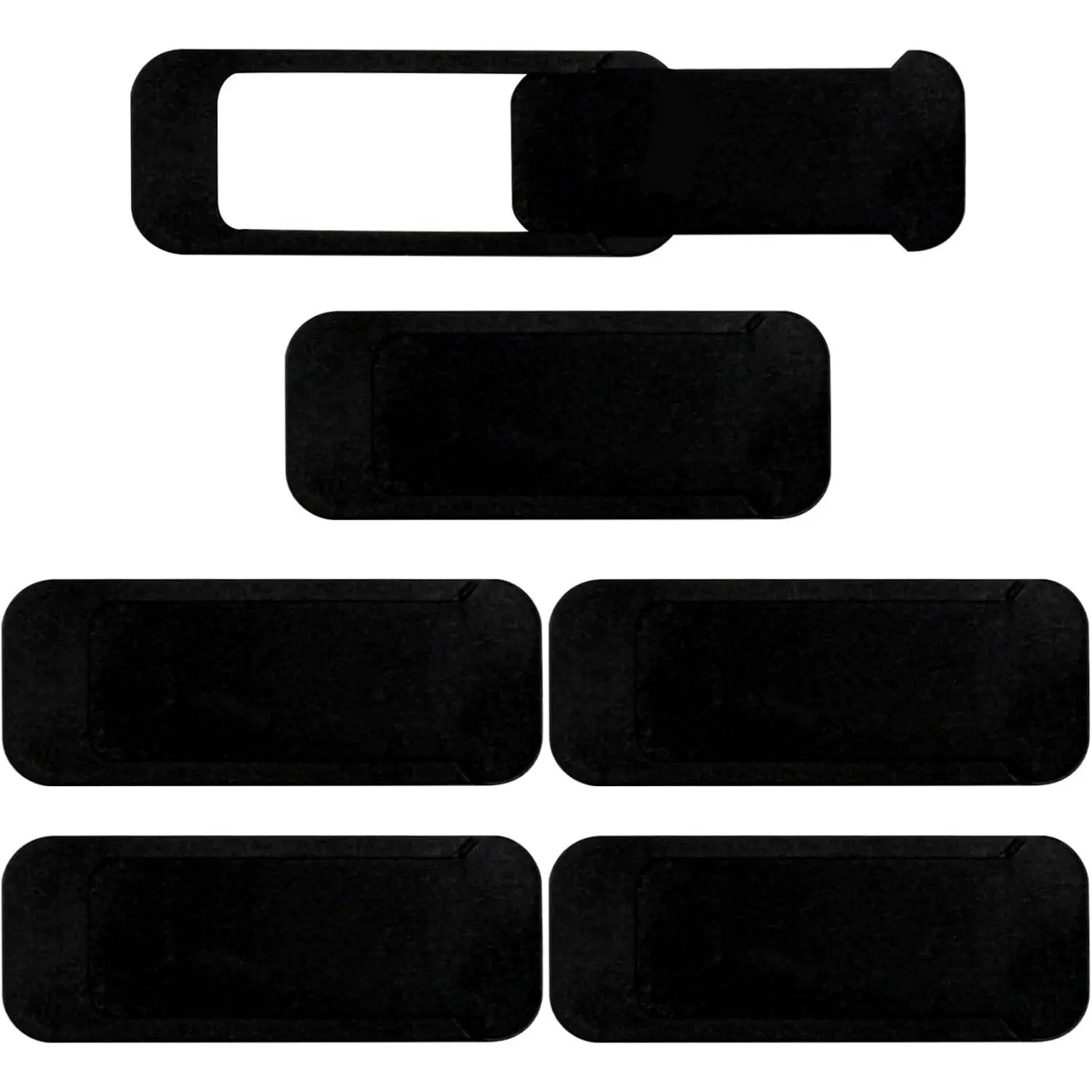 Webcam Cover Slide (6-Pack) – Extra-Large  Shield for Laptop, Tablet, PC & Smartphone – Ultra-Thin Camera Blocker, Black