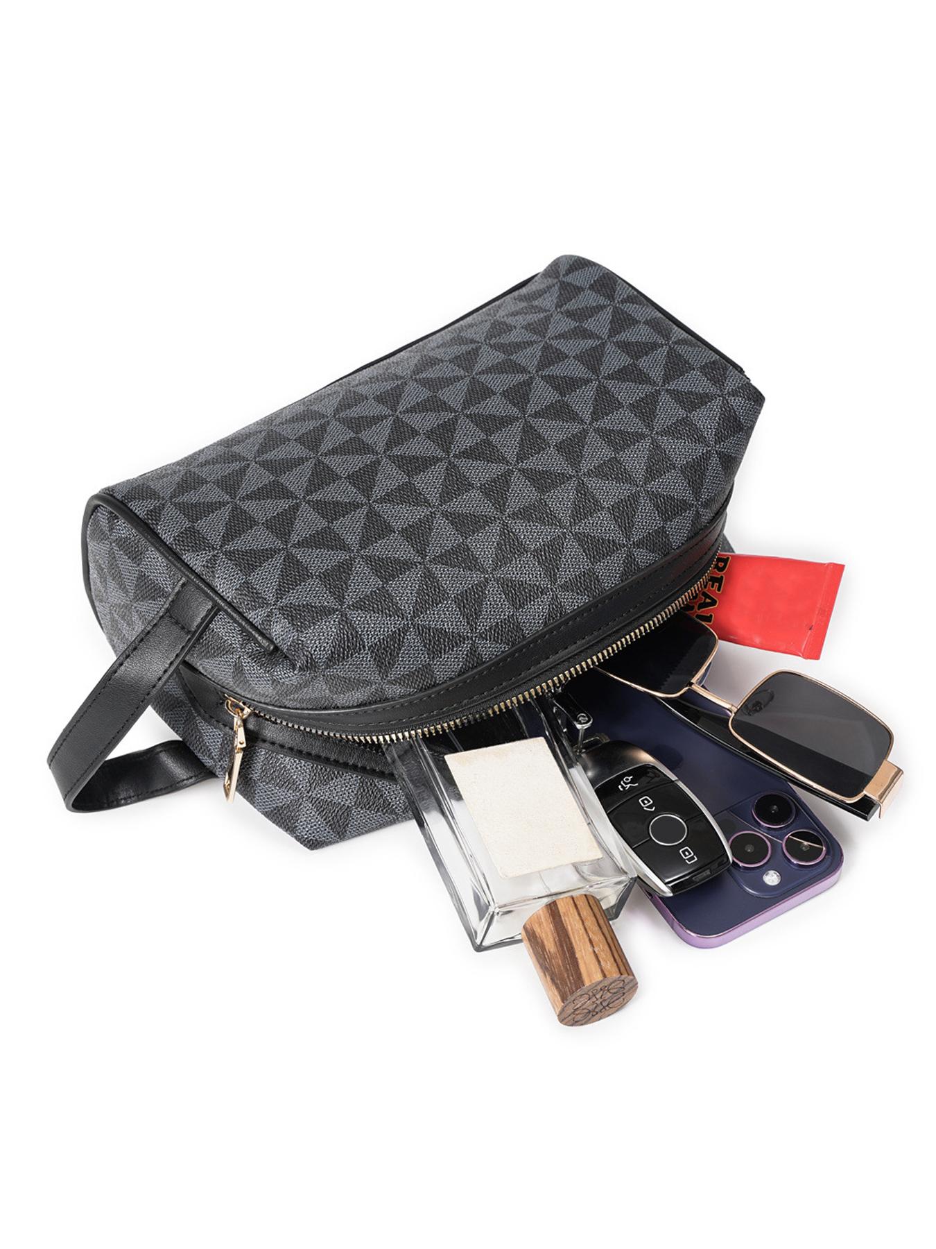 Fashion Geometric Pattern PU Leather Clutch, Lightweight Simple Business Wristlet for Men, Casual Trendy Versatile High-quality Daily Commuting Bag