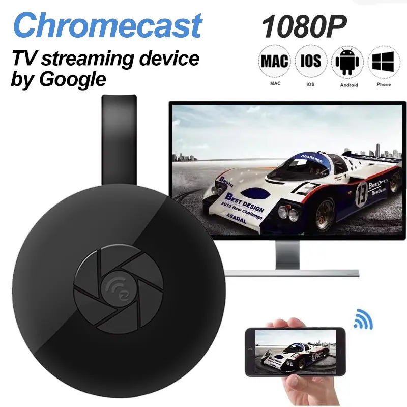 Wireless HDMI Display Adapter, WiFi Streaming Receiver, 1080P Screen Sharing, Compatible with iOS, Android, Miracast, Airplay, Dlna, Screen Mirroring Adapter