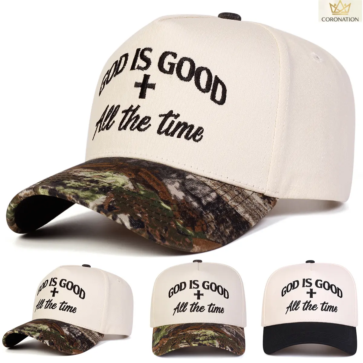 GOD IS GOOD Embroidered 5-Panel Baseball Cap - Vintage Christian Faith Female Cap, Adjustable Fit Cotton Dad Hat, Lightweight All Seasons Outdoor Streetwear for Travel, Hiking, Daily Wear