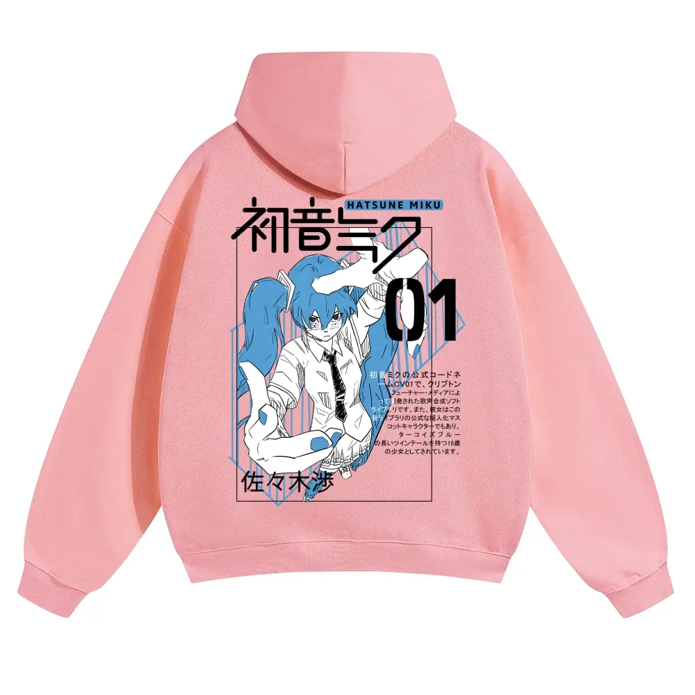 Unisex Retro magazine aesthetic of anime virtual idols with double ponytails Graphic hoodie Personalized Pattern Y2k Clothing Round Neck hoodie,Women's Clothing, Menswear, Top, Vintage Style,Summer Casual Oversized