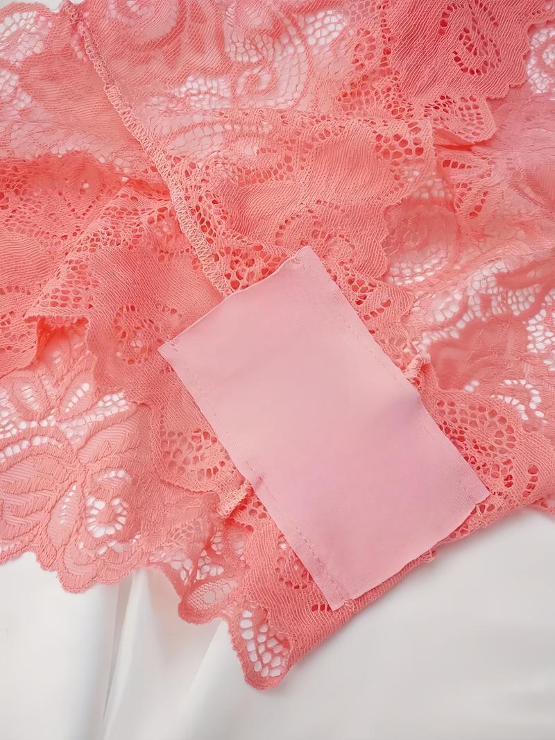 6/18 - piece set of sexy lace panties with bowknots. Breathable, comfortable, stretchy, solid - colored with contrasting lace. Ideal for parties, camping, dinners—perfect gift. Womenswear Basic Minimalist