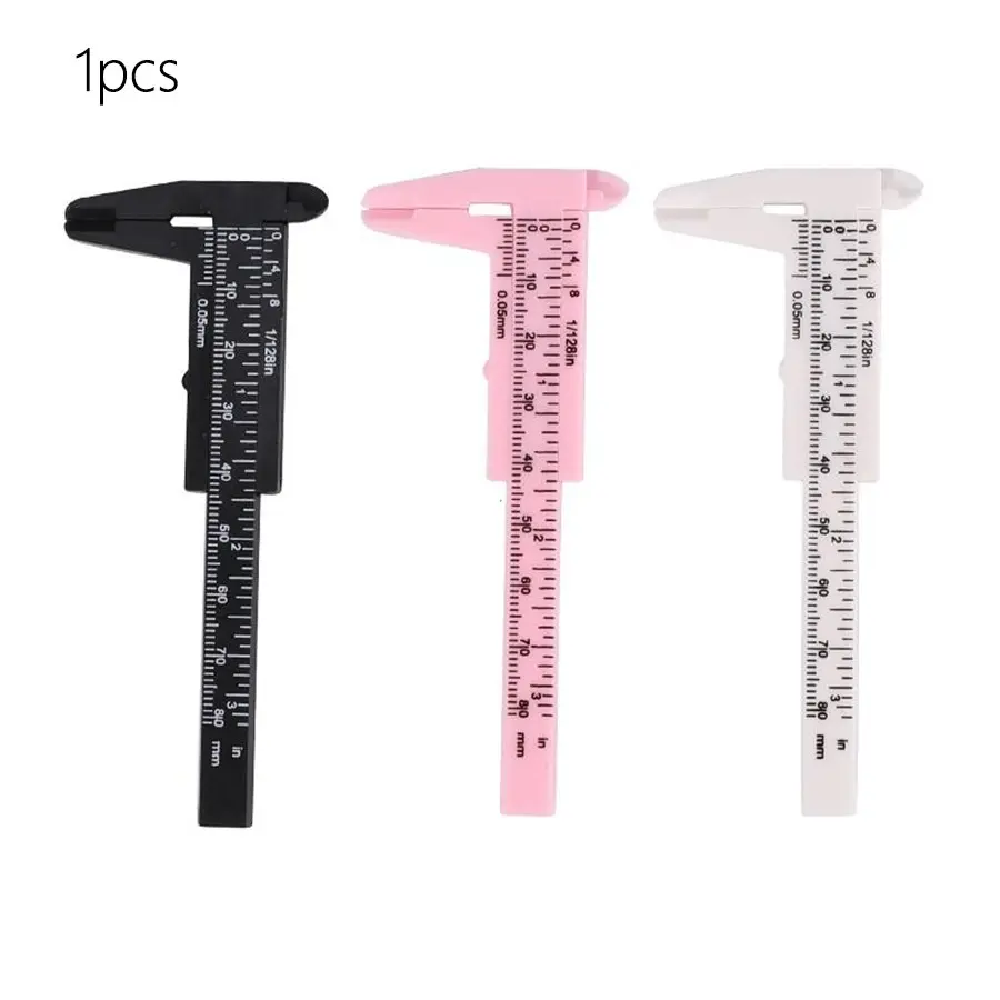 Plastic Vernier Caliper, 1 Count Double Rule Scale, Vernier Scale Gauge, Vernier Caliper Gauge, Student Mini Ruler Tool, Experiment Measuring Tool, Hand Measuring Tool