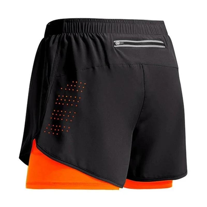 Kyn Apparel Men's Running Shorts Quick-drying Fitness ventilate Double Layer Shorts Men New Sport Workout Training Bodybuilding Short Pants