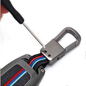 Zinc Alloy Car Key Cover Cases Compatible with Ford Edge Explorer F-150 F-250 Fusion Mondeo 5 Buttons with Fluorescent Tricolor Strip (Matte)