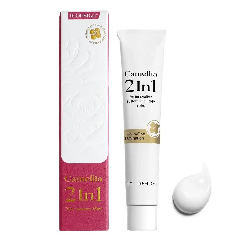 ICONSIGN Camellia 2-in-1 Eyebrow Lamination & Brow Mascara Cream - Waterproof, Long Lasting, 60-90 Days Wear, Eyebrow Makeup Products, Beauty & Personal Care Cosmetic