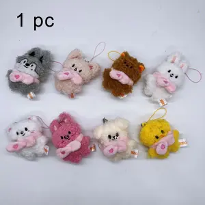 New Mini Plush Animal Keychain with Scarf, 8 Designs Available, Attachable to Phone or Bag, Perfect Gift for Friends