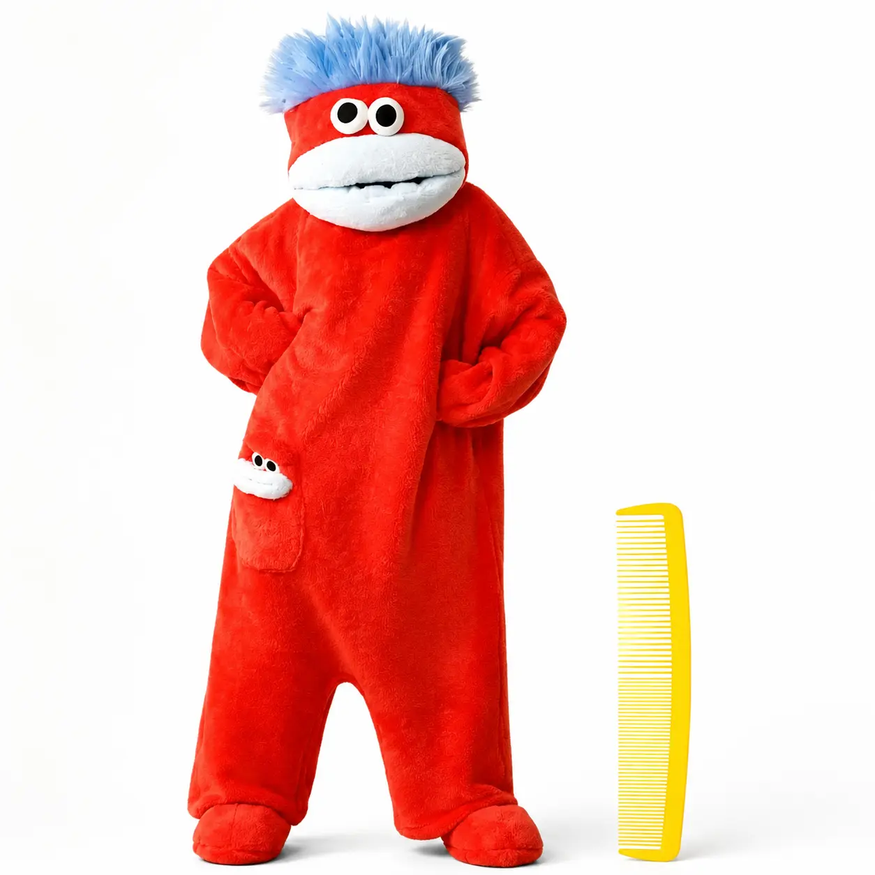 Monster Onesie Costume, Plush Puppet Character Design & Googly Eyes Detail, Full Body One-Piece, For Adults Halloween Cosplay & Themed Party, Hilarious Viral-Ready Soft Cozy Standout Look All Night, Machine Washable Polyester Fabric, Perfect Gift Set