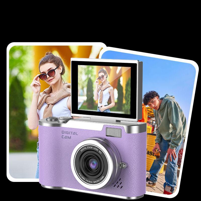 Flip screen Retro camera, portable beginner camera for teenager, Y2K aesthetic, entry level digital camera with filter effects, video recording  perfect gift for Christmas Day, Thanksgiving, and New Year, Portable Selfie Camera, Digicam