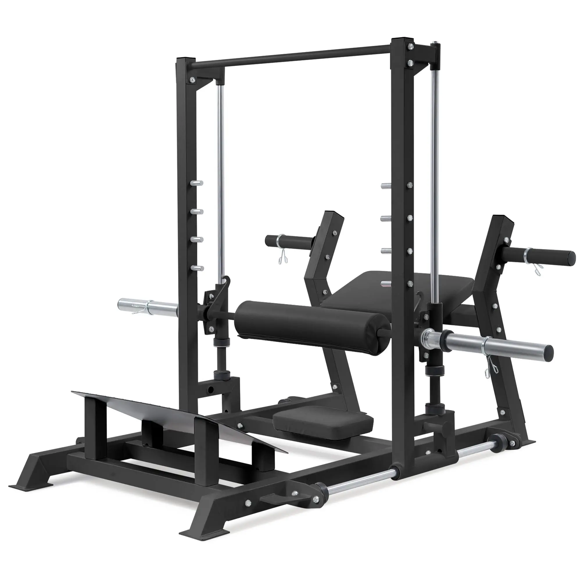 Hip Thrust Machine Home Gym, Multi-Functional Smith Machine for Hip Thrust & Glute Training, Full Body Workout Power Rack with Guide Rails for Home Strength Training(2 Boxes)