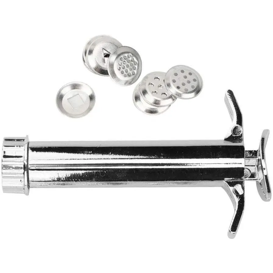 Stainless Steel Silver Clay Extruder Tool Set, Fondant Sugar Paste Extruder for Cake Decorating, Pottery Ceramics Clay Sculpture Modeling Craft Mixer Tool