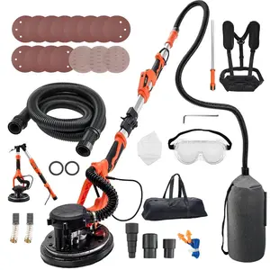 VEVOR Drywall Sander, 1150W Electric Drywall Sander, Popcorn Ceiling Removal Tool with Vacuum Dust Collection, 5 Variable Speed 800 - 1700 RPM, LED Light, Foldable Extendable Handle, 15 Sanding Discs
