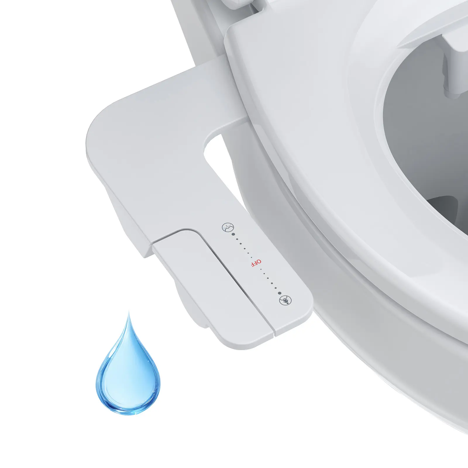 Non-Electric Ultra-Thin Bidet Seat - Dual Nozzle with Temperature Control for Front & Rear Wash, Adjustable Water Pressure, Cold & Hot Water Cleansing