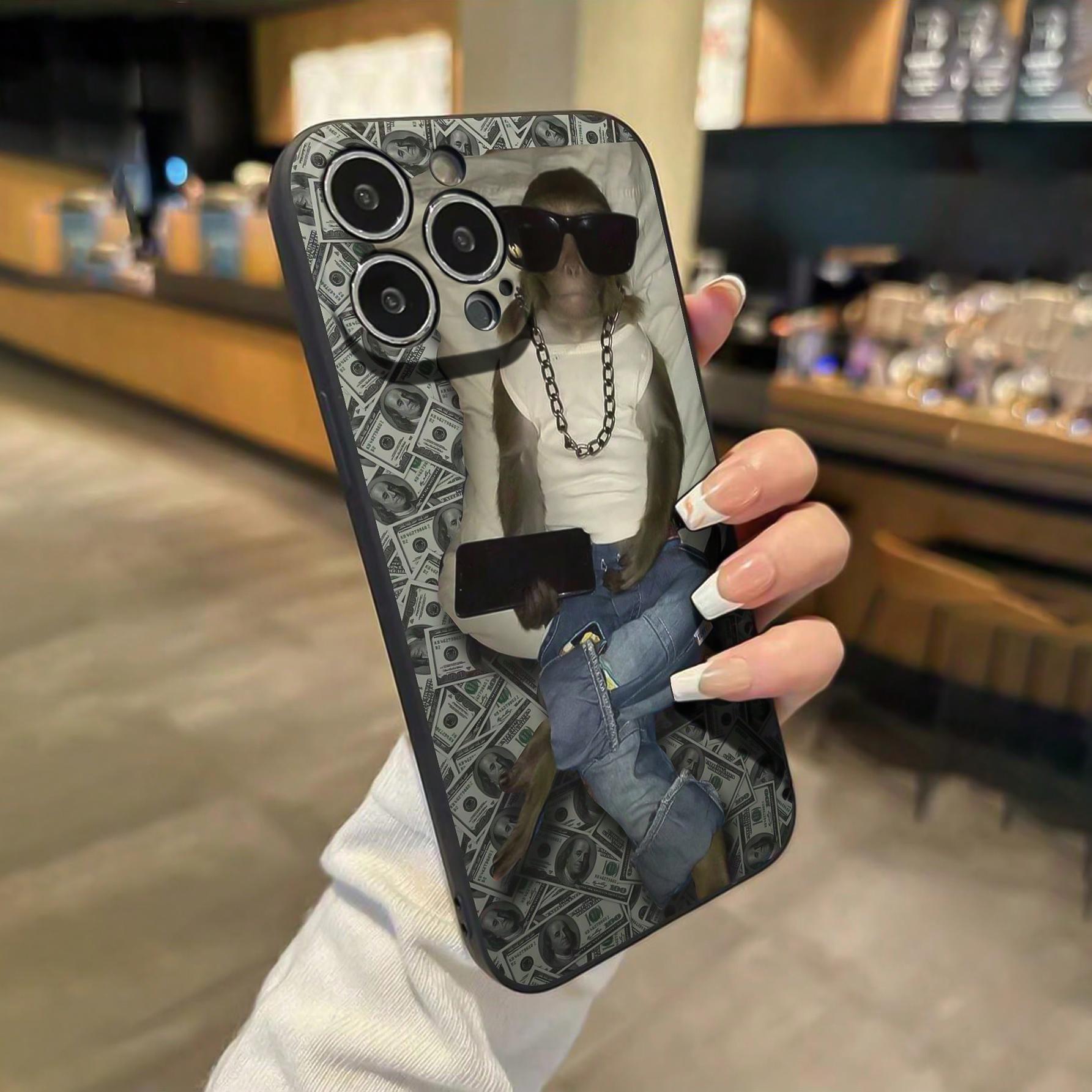 Monkey Pattern Phone Case, Anti-drop Soft Phone Case, Decorative Phone Protector Cover Compatible with IPhone 17 / 11 12 13 14 15 16 Pro Max Case plaid pattern iphone 15 ring  stand plus pro case Full-Camera Protection black phone tempered  film tempered