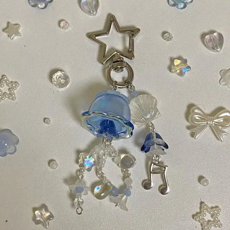 jellyfish aesthetic beaded keychain y2k Handmade