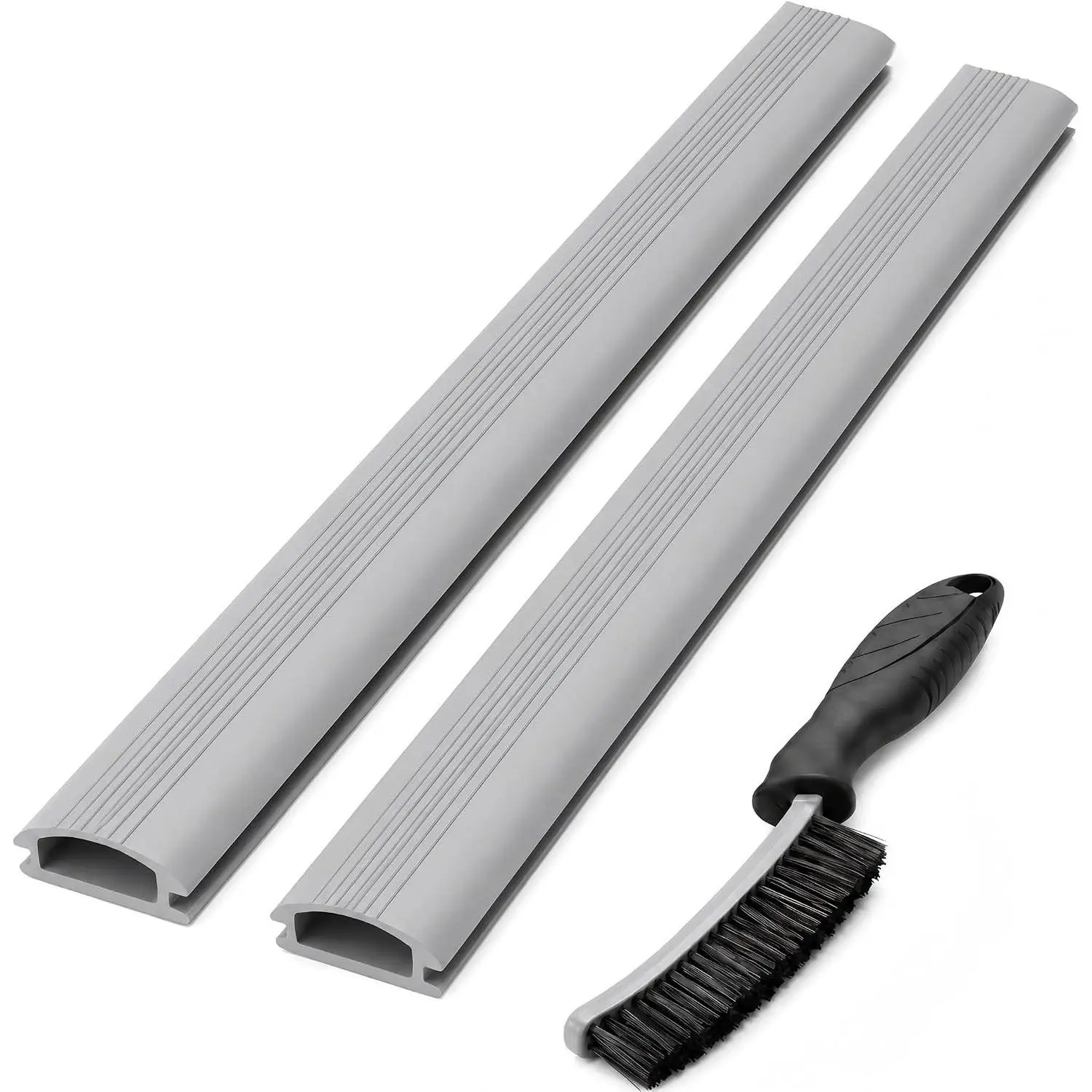 2-Pack 36 Inch Door Threshold Seal Replacement Insert, Gray Vinyl Threshold Insert for Adjustable Aluminum Thresholds, Door Threshold Strip & Weather Stripping, 1-5/16" W x 3/8" H