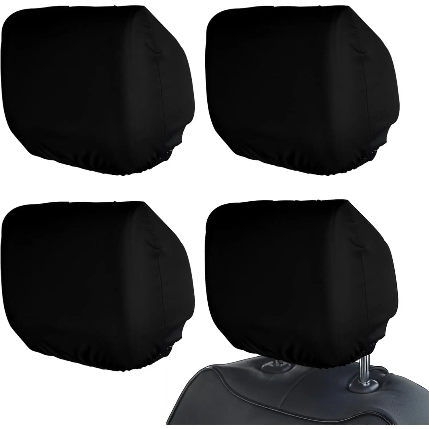 4 count Headrest Cover, Dirt-Proof Headrest Protector, Comfortable  Fit for  , ,  (Black)