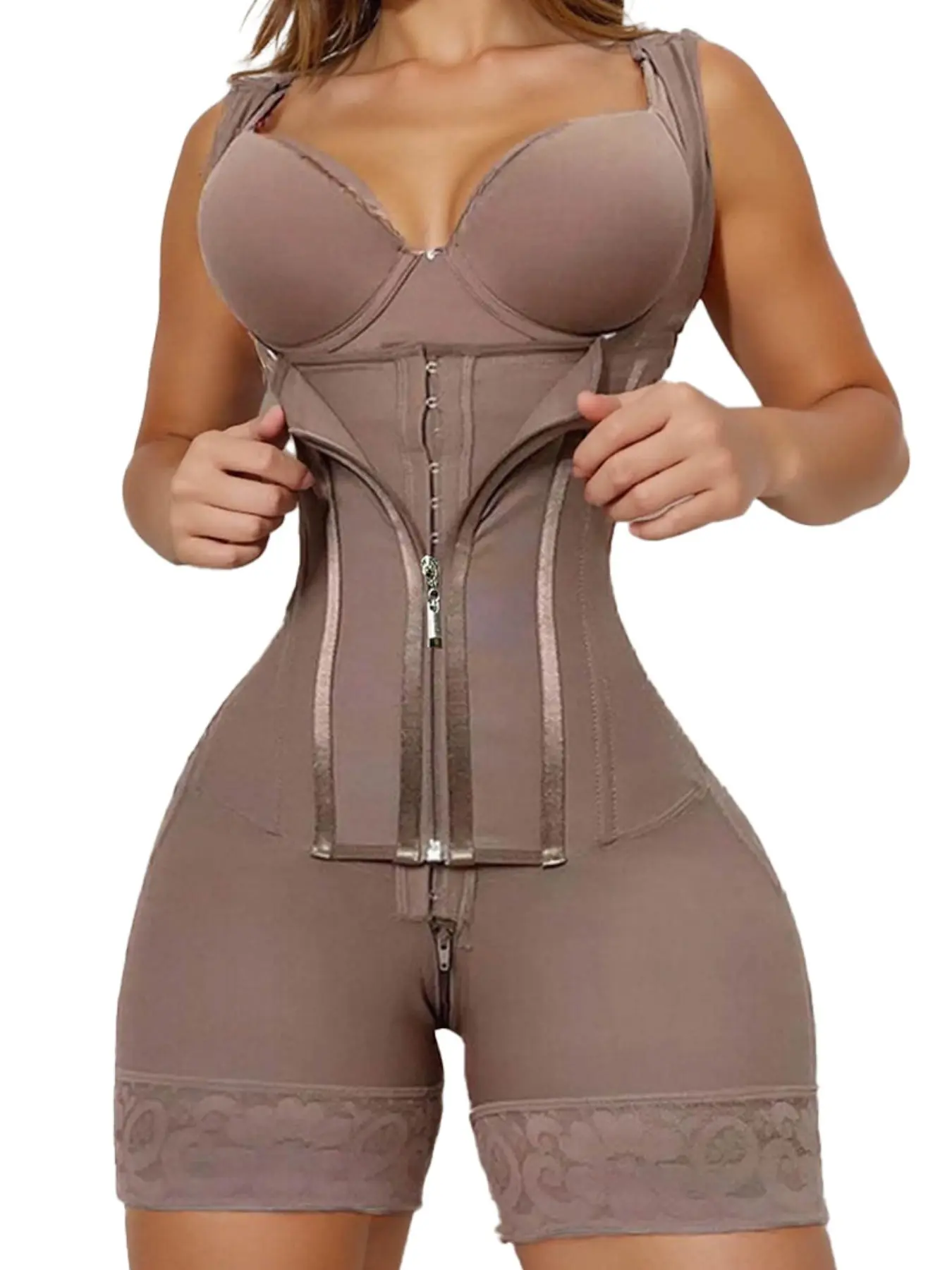 Women's High-Waisted Shapewear Bodysuit, High Waisted Girdles, Adjustable Straps, Waist Cinch, Butt Lifting, Daily Wear, Casual Style, All Seasons, Elastic Shapewear Bodysuit, Waist Control Shapewear
