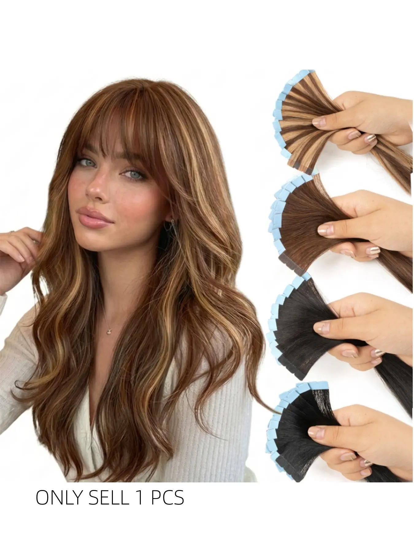 10 Pcs Invisible Clip In Hair Extensions, 12-20 Inches, Natural Look, Easy to Wear, Suitable for Daily Use, Women's Hair Growth Solution, Invisible Extension Hairpiece