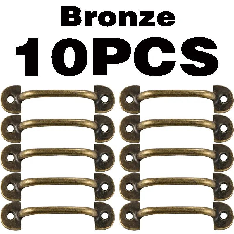 10 Piece Vintage Bronze Drawer Pulls, Classic Metal Cabinet Hardware, Retro Style Furniture Accessories, Easy Install DIY Project