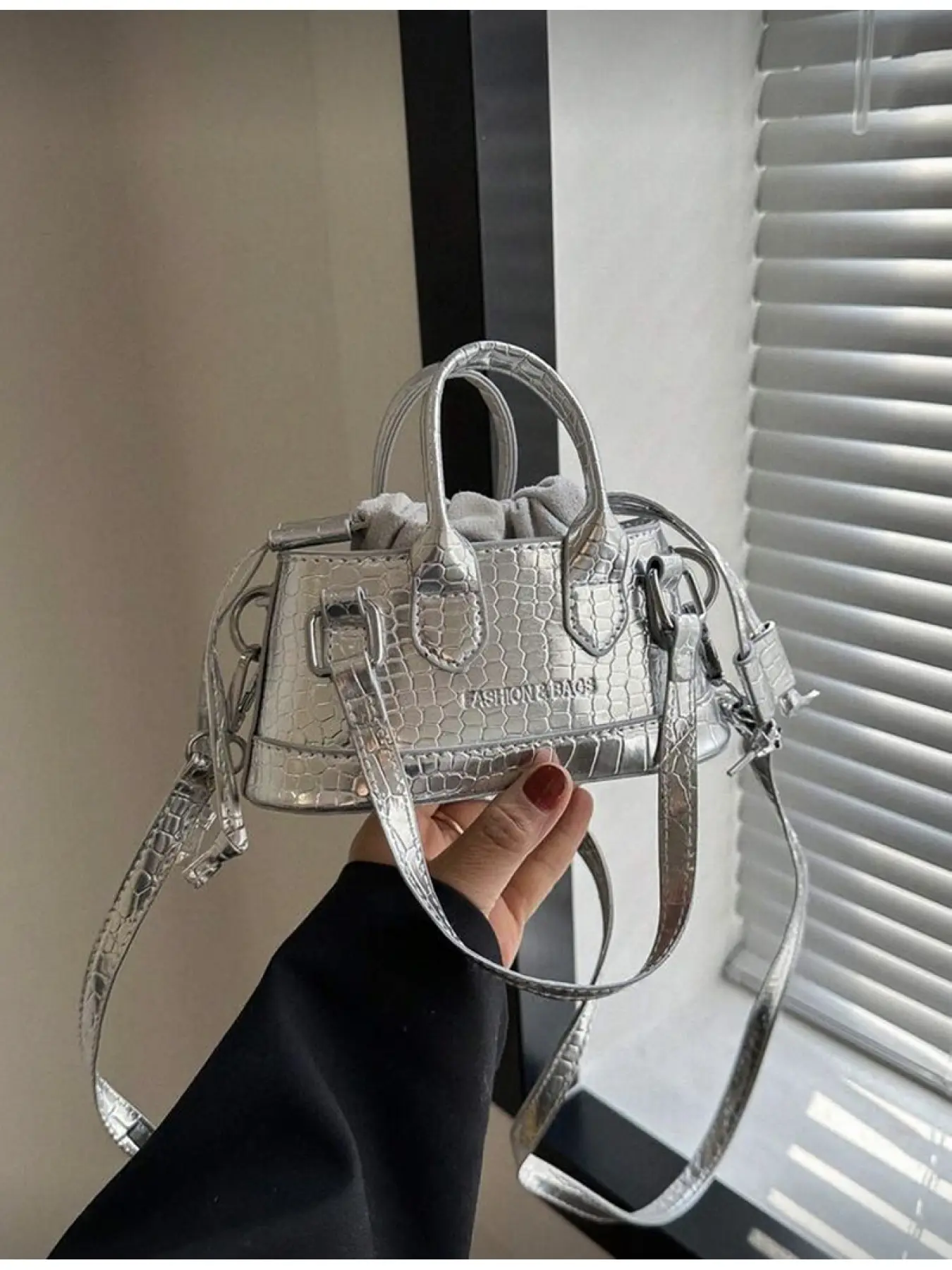 Mini Fashion Women Crocodile Embossed Handbag Crossbody Bag Casual Purses