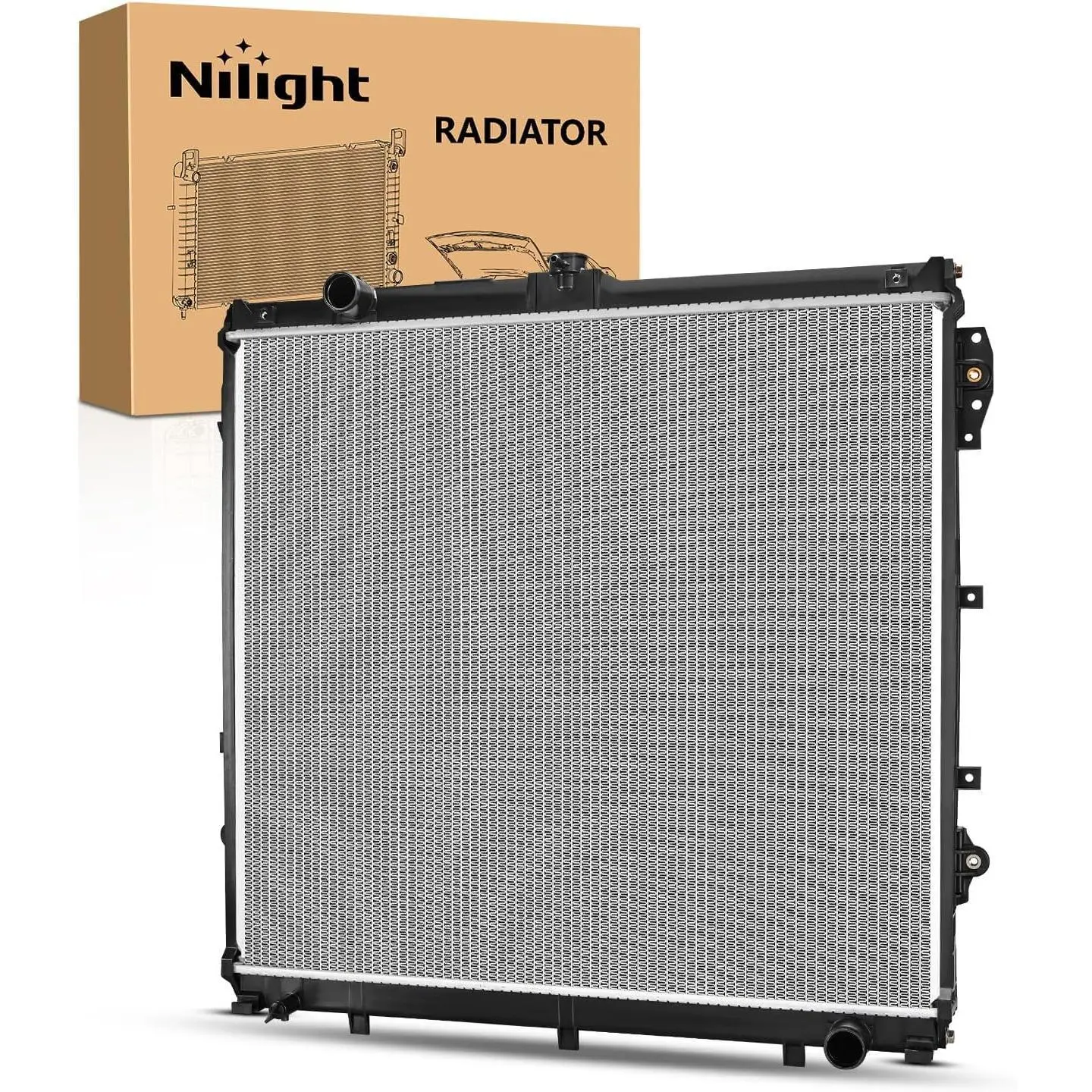 Nilight Aluminum Core Complete Unit Radiator - Engine Cooling, Leak Tested, Boiling Point Boost for Toyota Tundra 2007-2020 V8 5.7L, Sequoia 2008-2013 V8 4.6L, Replace# 13549