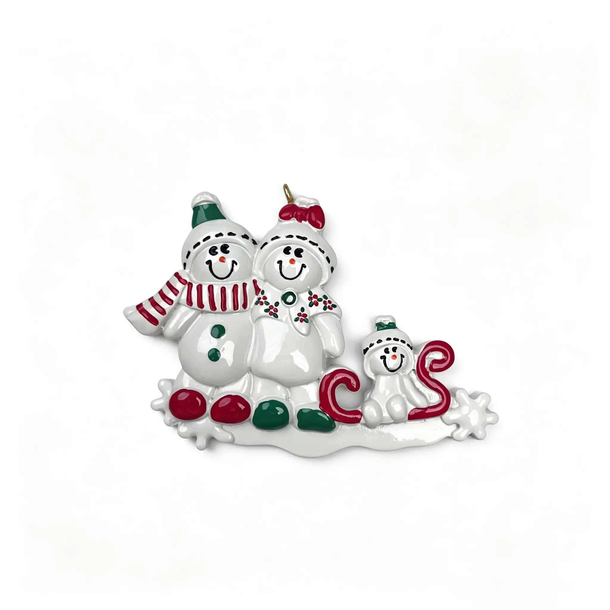 1pcs New Snowman Sleigh Christmas Resin Ornament, DIY Handwritten Name Blessing, Personalized Holiday Gift Decoration