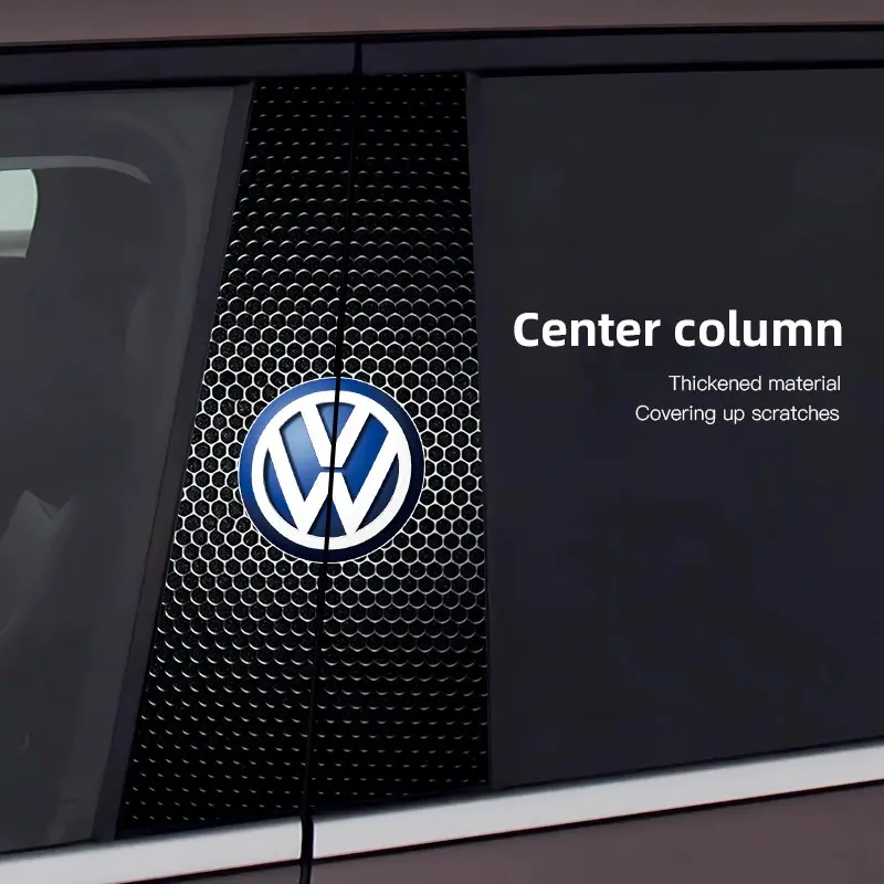 Car Stickers, Automotive Decals, Decal For Cars, B-Pillar Center Column Decoration Cover Decals Auto Accessorie For VW GTI Polo Golf Passat Touareg Jetta Tiguan Taos ID.3 ID.7 Atlas Amarok Arteon Variant Taigo Caddy Virtus CC Touran
