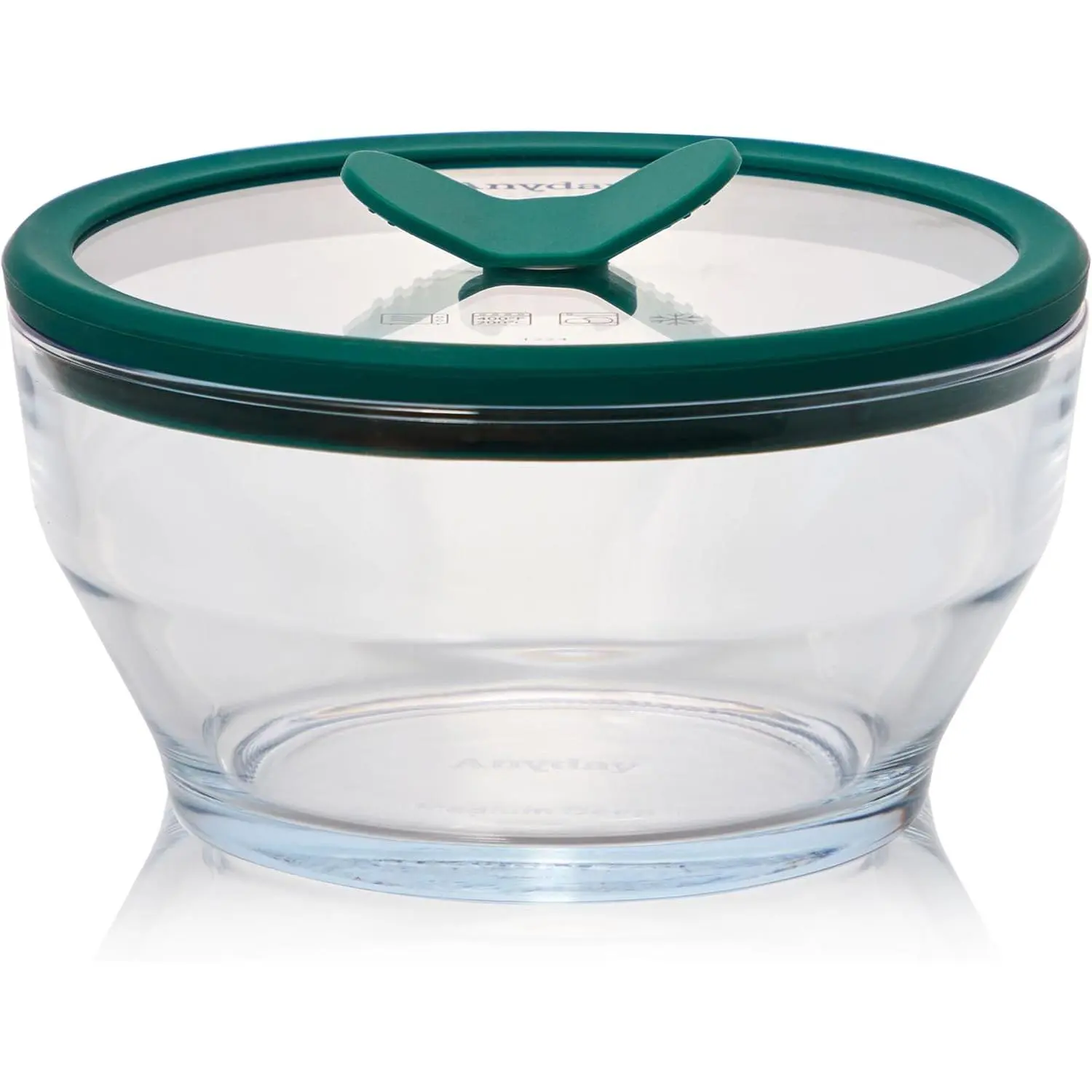 4-Cup Glass  Storage with Glass Lid, Round Deep Dish | Plastic-Free Meal Prep & Microwave Cookware | Stackable Airtight Storage Container with Vented Lid for Microwave-Safe Reheating