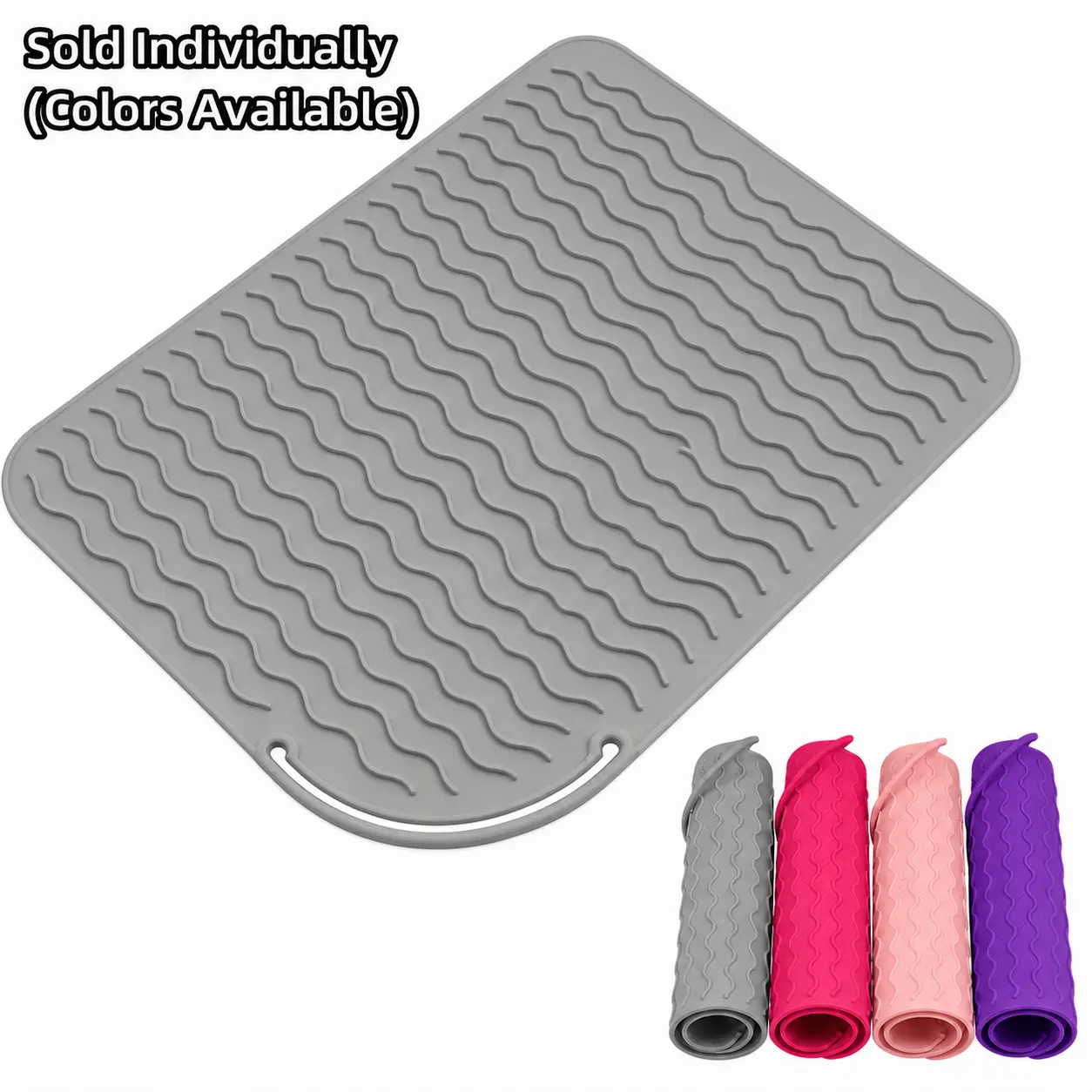 Heat-Resistant Styling Mat and Pouch for Women, Lightweight Silicone Holder with Storage Capability for Curling Irons & Straighteners, Easy to Carry, Heat Resistance, Portable, Hair Styling, Functional, No, Countertop